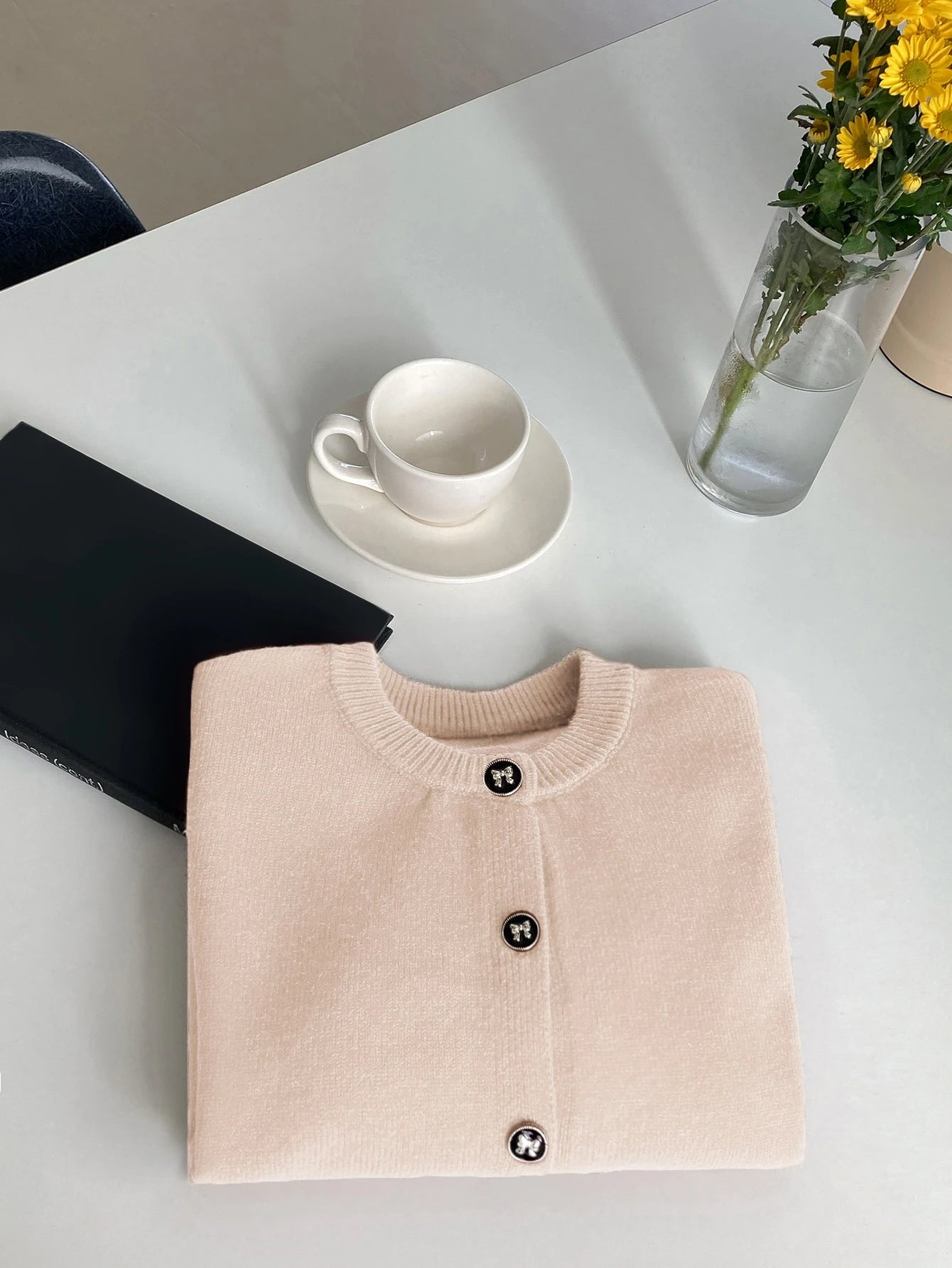 DAZY Button Front Drop Shoulder Cardigan,Fall Women Clothes Jacket