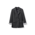 Gray Korean-style Loose Casual Blazer For Women