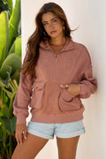 Mabel Half Zipper Baggy Sweatshirt