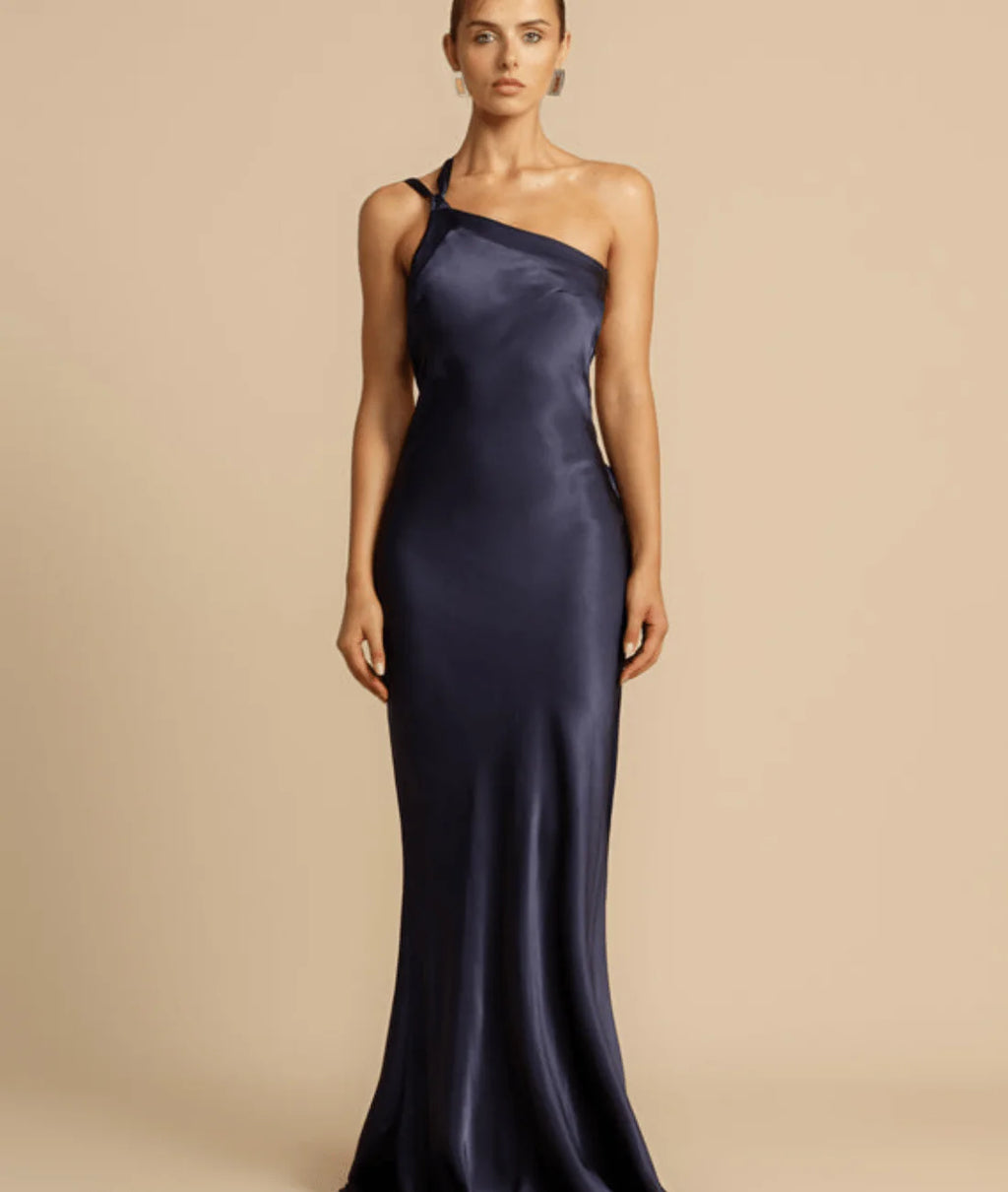 Elysira – One-Shoulder Satin Maxi Dress