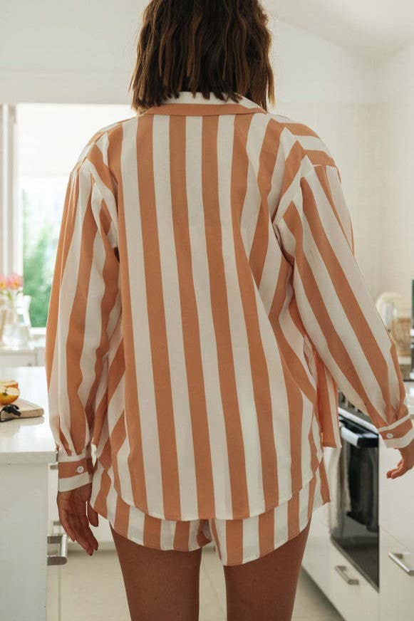 Tan Cape Cod Stripe Set