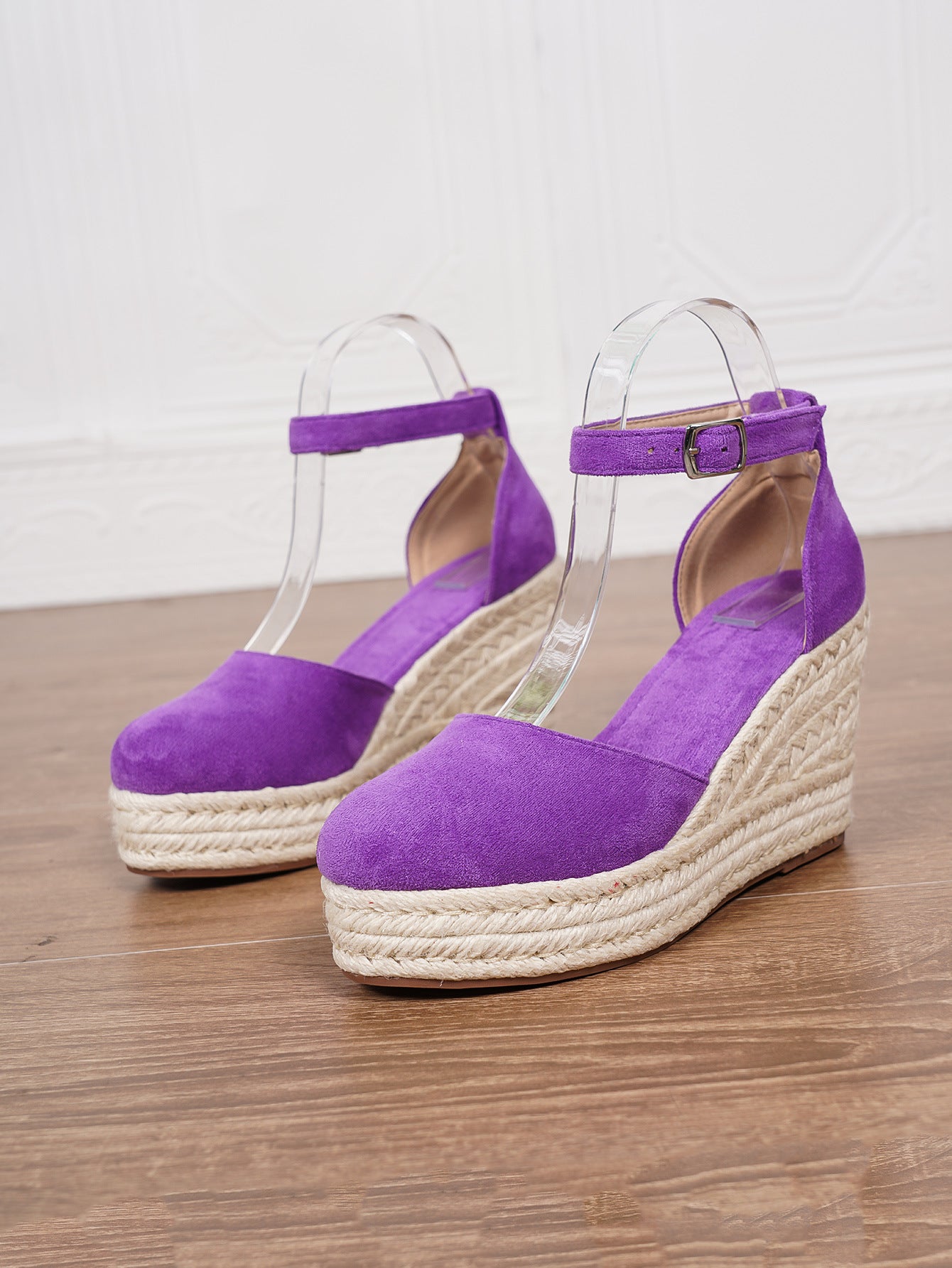 Platform Espadrille Sandals With Ankle Strap