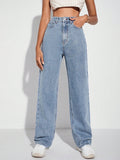 SHEIN Ezwear High Waist Wide Leg Jeans