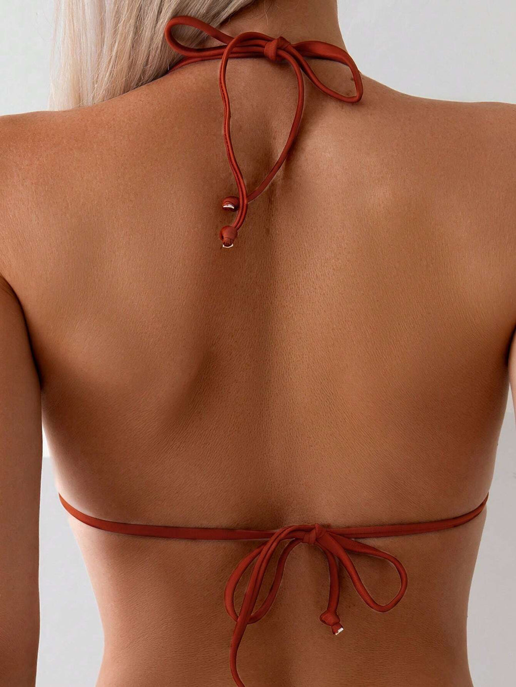 Swim Vcay 2Pcs Women'S Summer Beach Leopard Print Halter Tie Sexy Bikini Swimsuit Set, Random Print