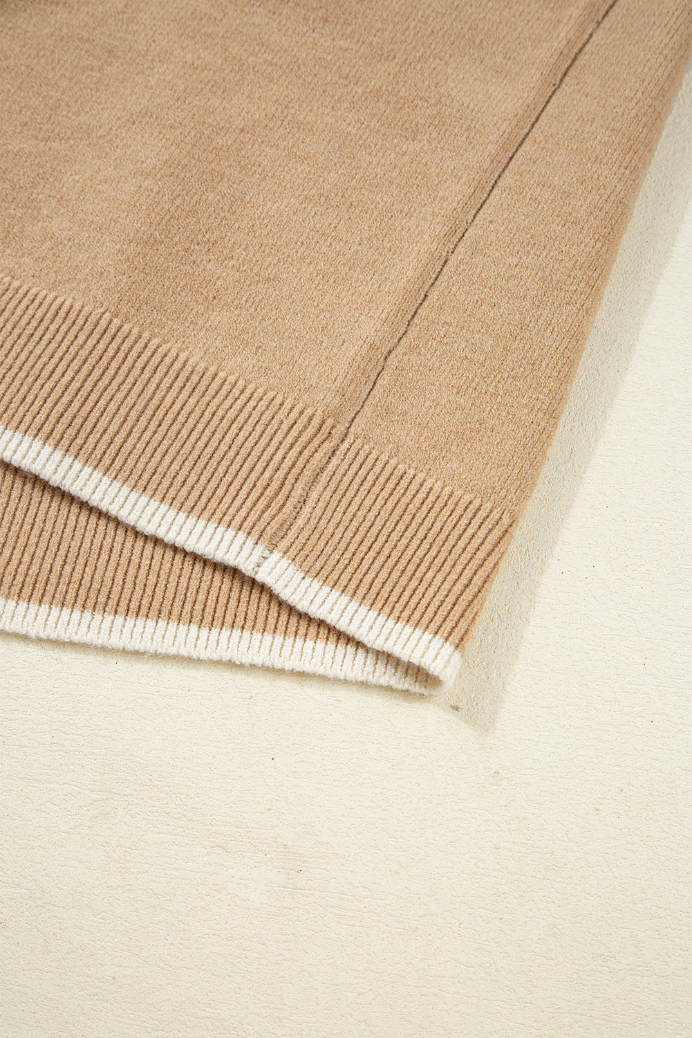 Ava Cuff Contrast Trim Sweater