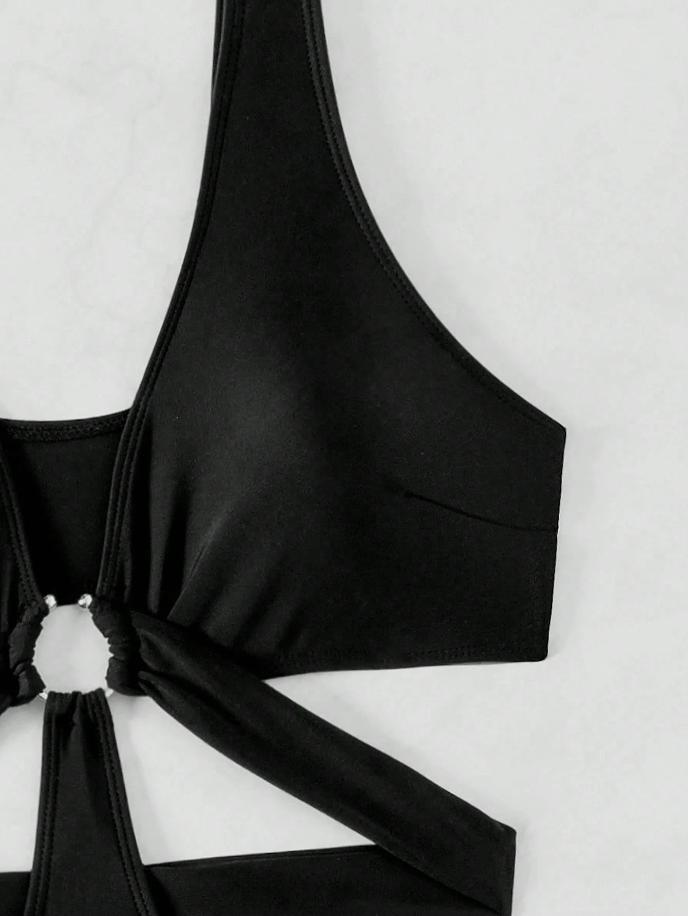 Swim Vcay Summer Beach One Piece Swimsuit with Hollow Out Design and Circle Decorations