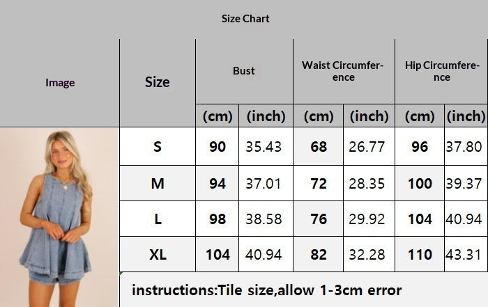European And American-style Casual Two-piece Shorts Set