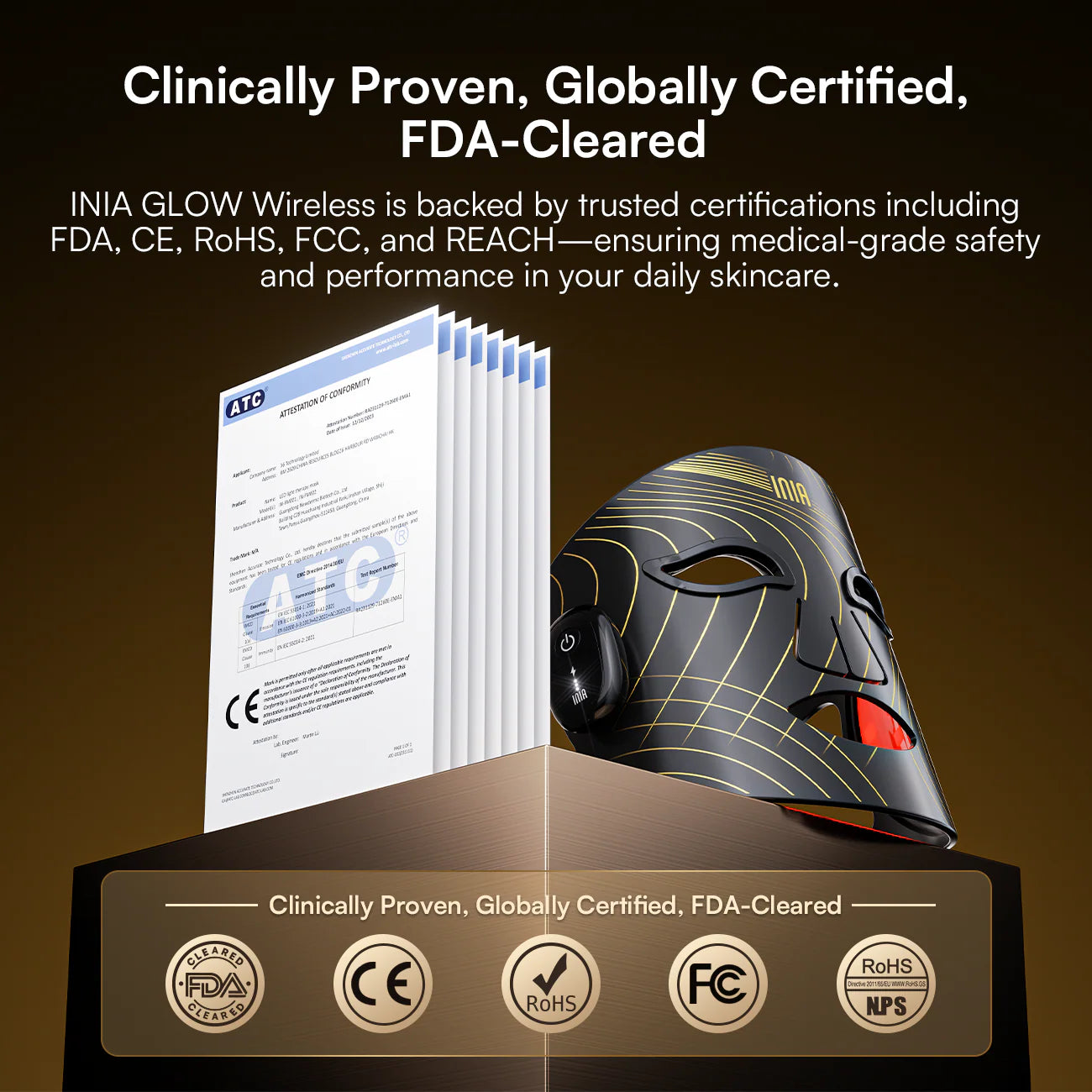 INIA  Wireless Red Light Therapy Mask