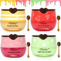 4 PCS Bee Lip Balm Honey Pot, Honey&Strawber