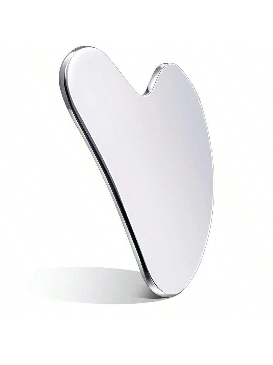 Syobaty Stainless Steel Heart-Shaped Gua Sha Tool, Mirror Finish, 304 Metal Gua Sha Plate for Back Massage at Home,Beauty,Skin Care Products,Spa,Self Care,Skin Care Tools,Face Care,Esthetician Supplies,Massage,Face Massage Tool,Face Roller