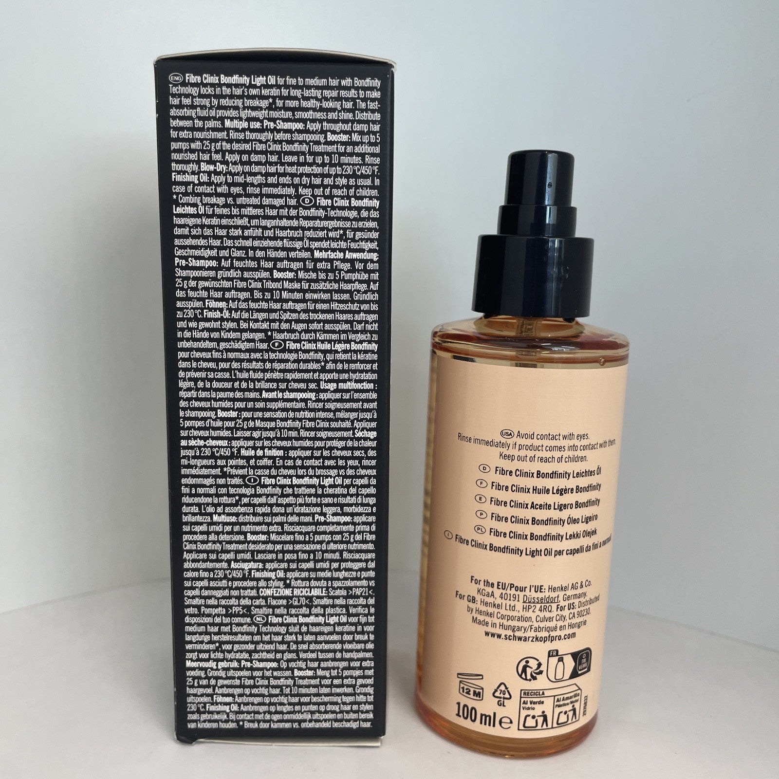 Schwarzkopf Fibre Clinix Bondfinity Light Oil 3.38 Oz