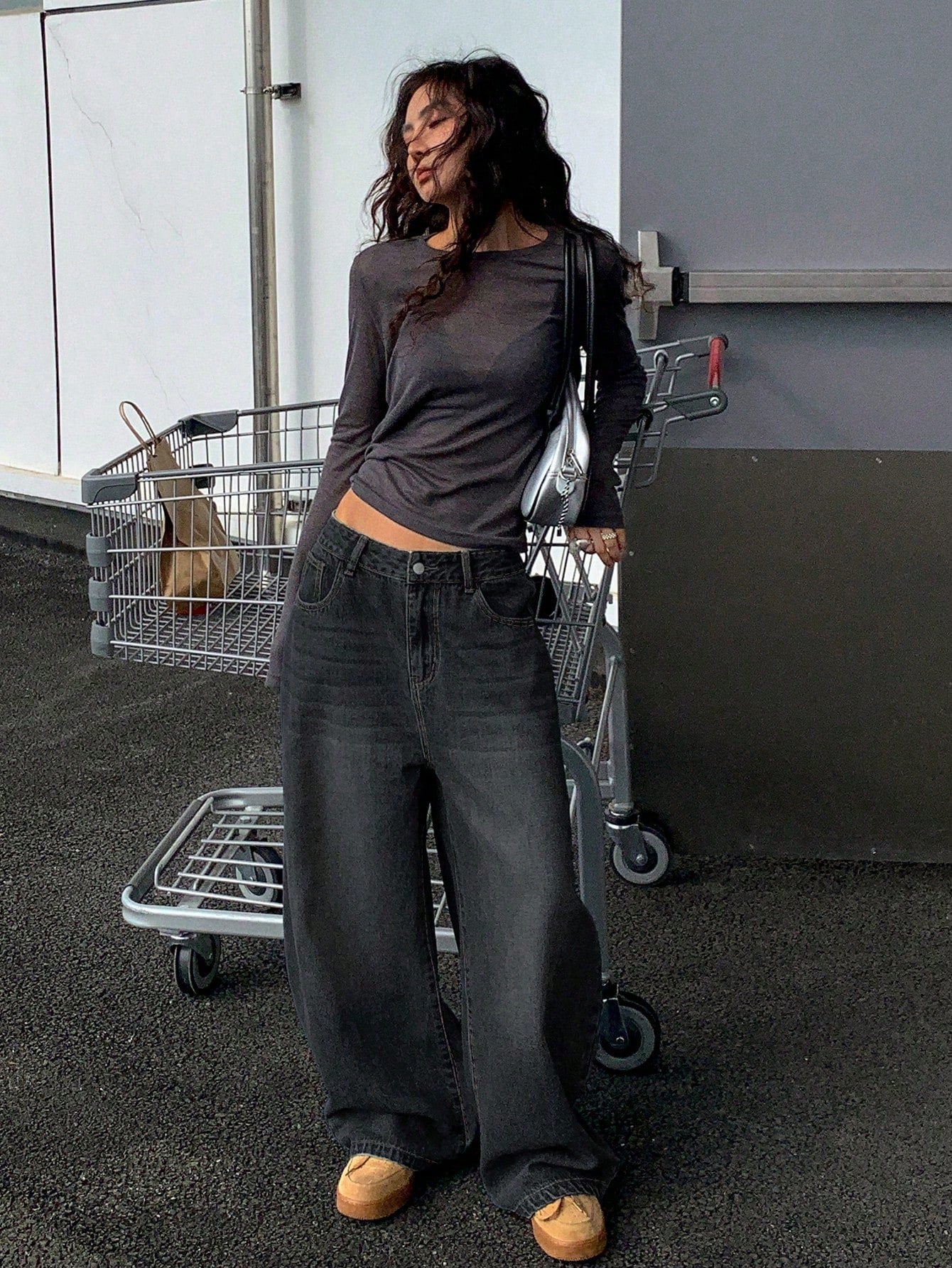 DAZY Loose Fit Straight Leg Women'S Jeans,Baggy Jeans