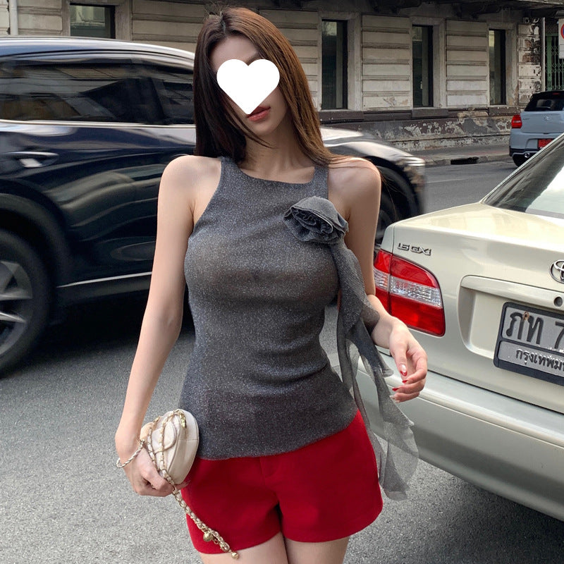 Pure And Alluring Style Sleeveless Knitted Camisole