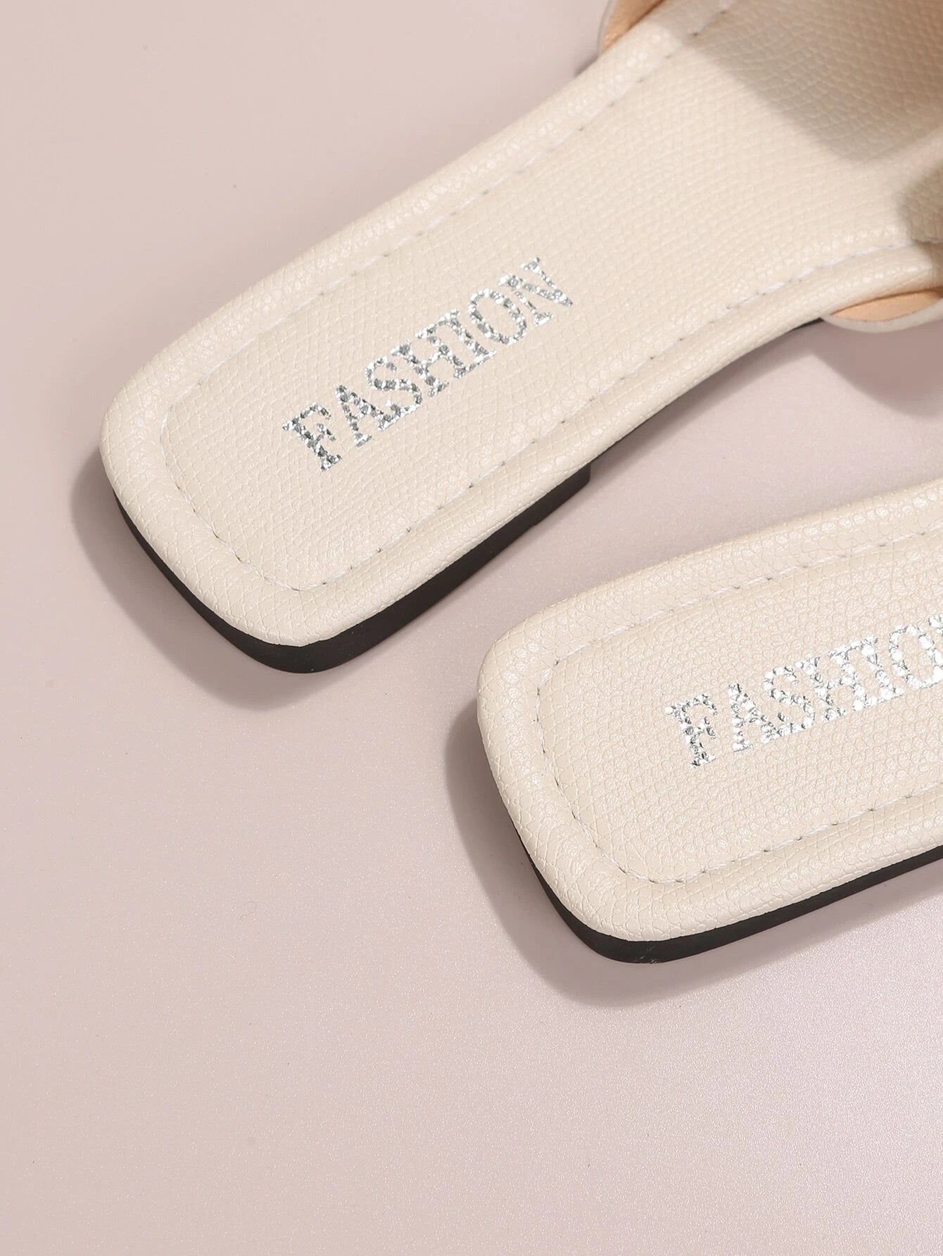 Elegant Beige Sandals for Women, Snakeskin Embossed Cut Out Design Open Toe Slide Sandals