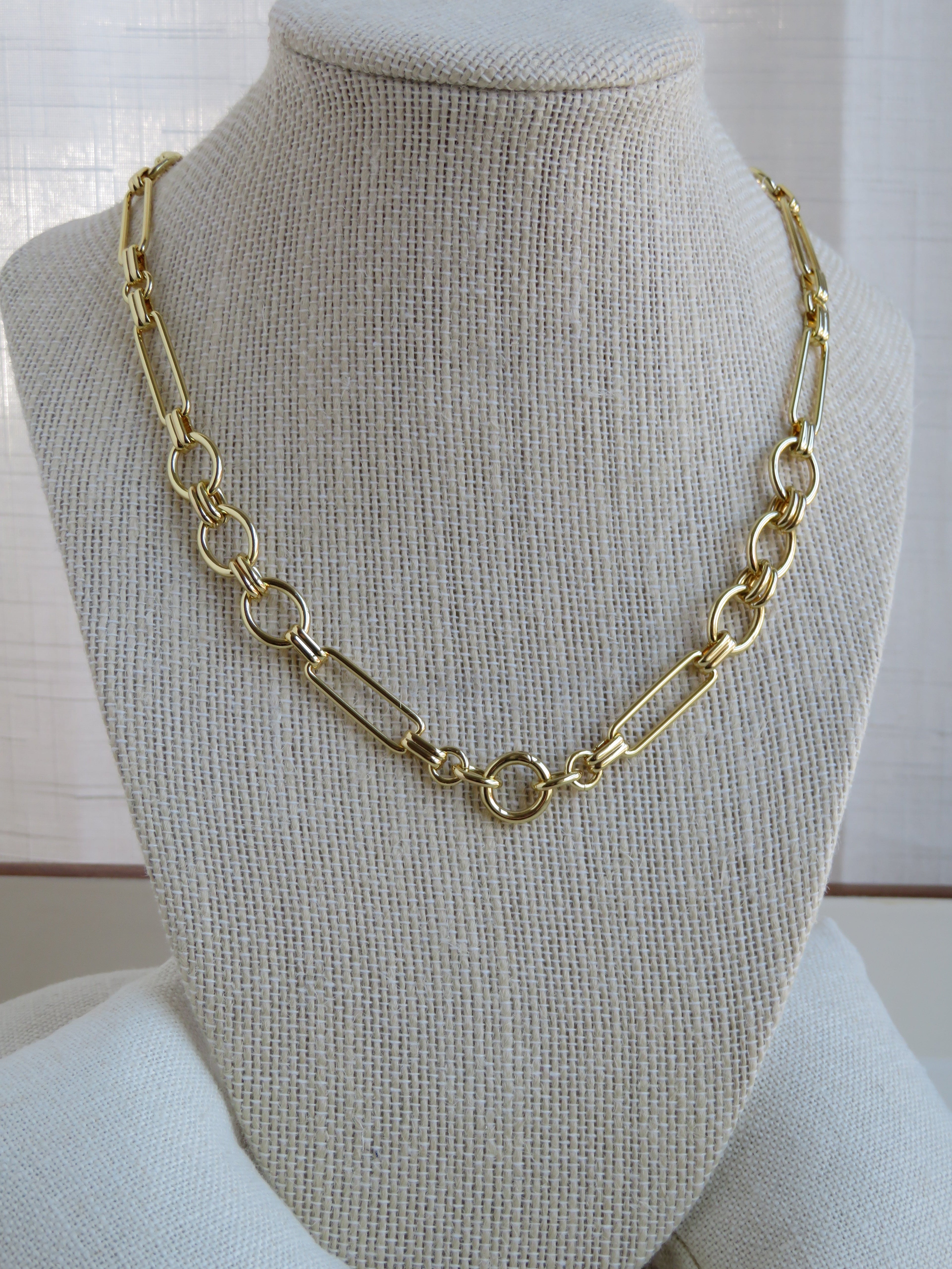 Louvre Extension Link Charm Holder Necklace - Clicker Clasp - add charms