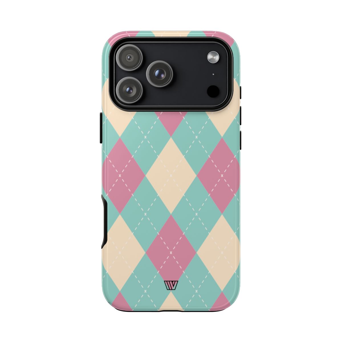 BLUE PINK BEIGE ARGYLE | Tough Phone Case