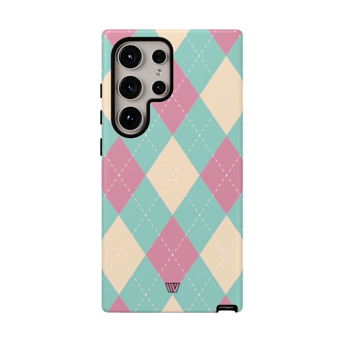 BLUE PINK BEIGE ARGYLE | Tough Phone Case