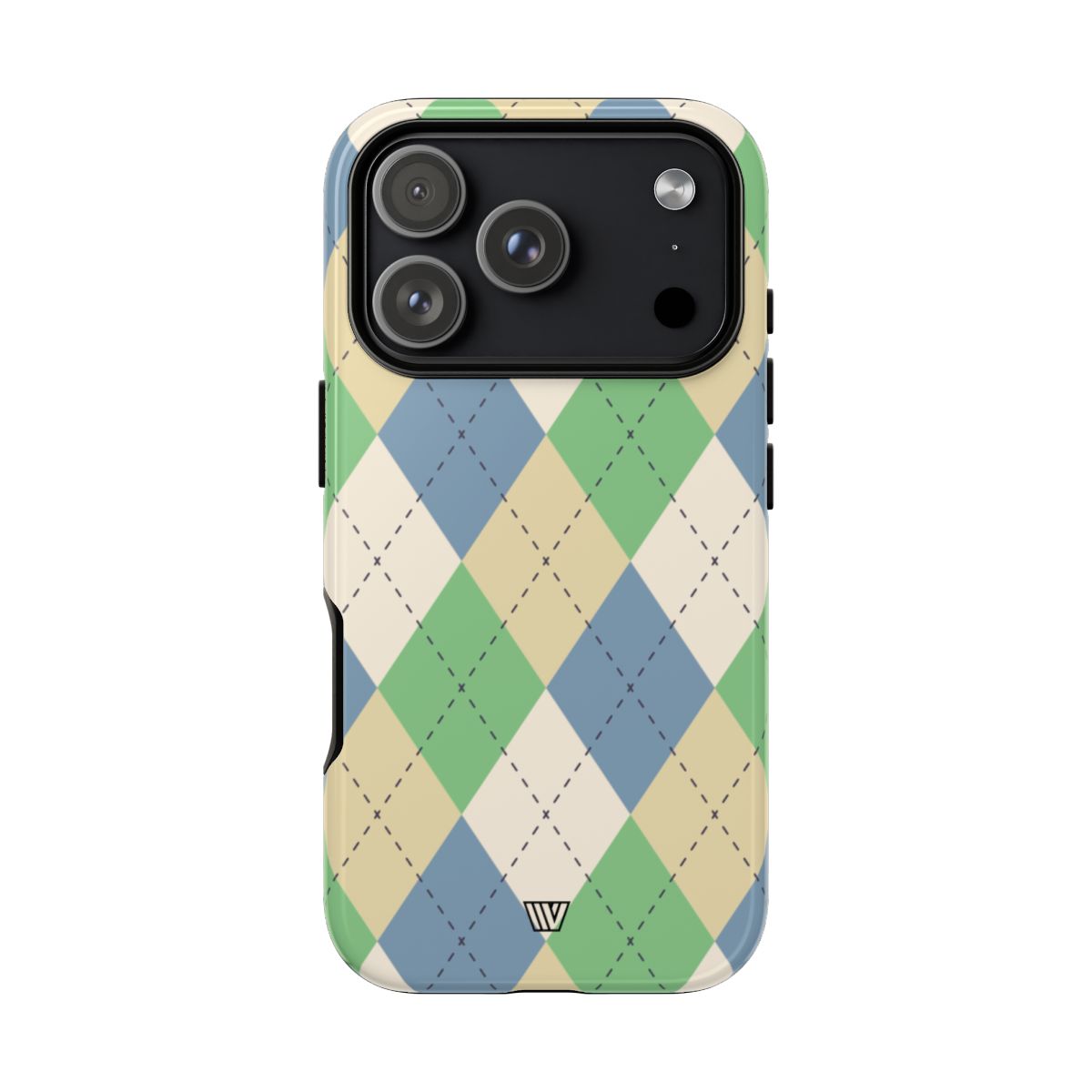 GREEN BLUE BEIGE ARGYLE | Tough Phone Case
