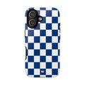 BLUE WHITE CHECKERBOARD | Tough Phone Case