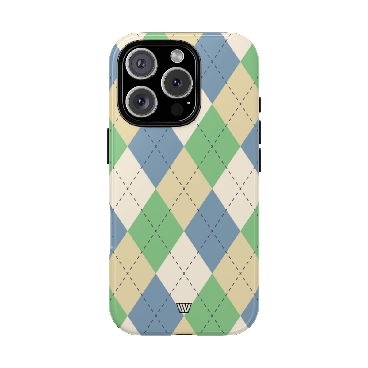 GREEN BLUE BEIGE ARGYLE | Tough Phone Case